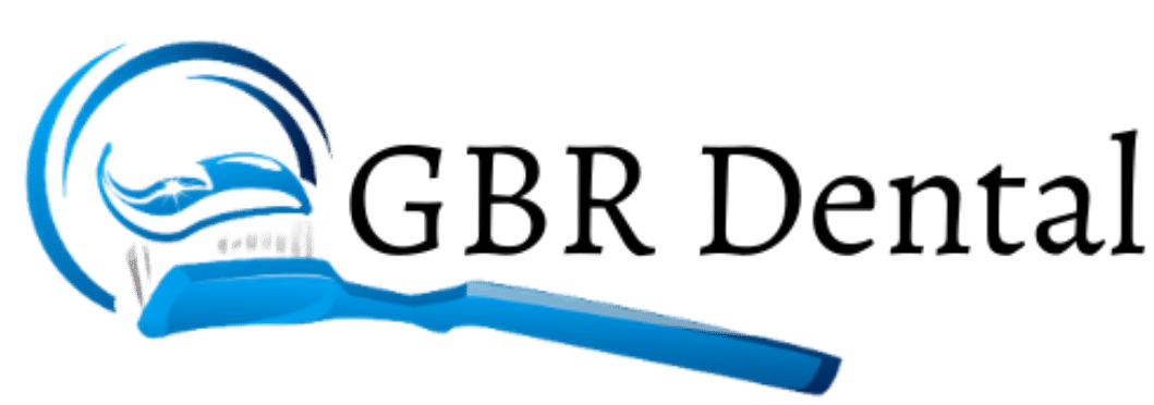 Blue and black GBR Dental logo.